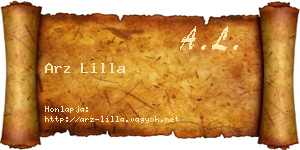 Arz Lilla névjegykártya