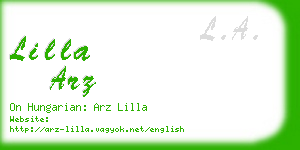 lilla arz business card